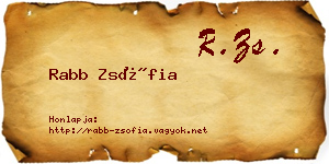 Rabb Zsófia névjegykártya